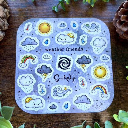 Grey Weather Friends Sticker Sheet