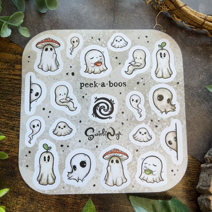 White Peek-a-Boos Sticker Sheet