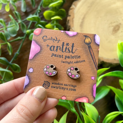 Twilight Paint Palette Wooden Earrings