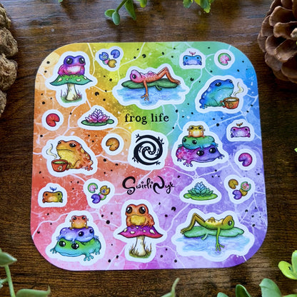 Rainbow Frog Life Sticker Sheet