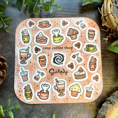 Latte Cosy Coffee Shop Sticker Sheet