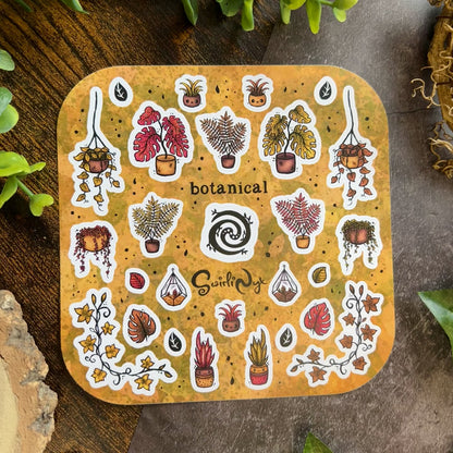Rustic Brown Botanical Sticker Sheet