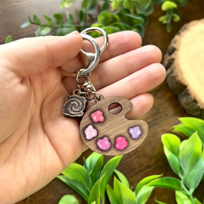 Twilight Paint Palette Wooden Keyring