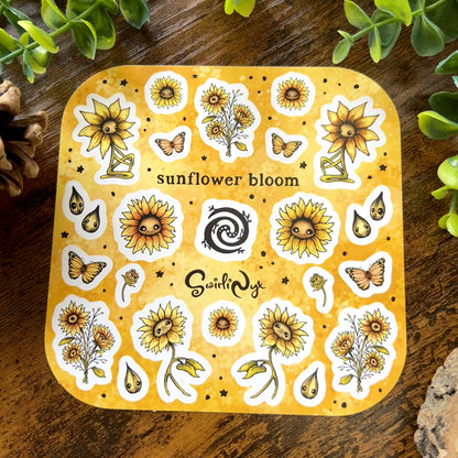 Yellow Sunflower Bloom Sticker Sheet