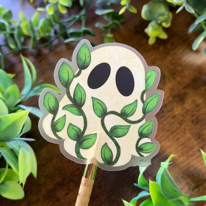 Leafy Ghost Clear Sticker