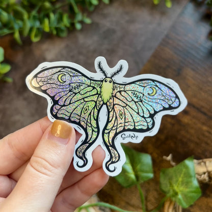 Lunar Moth Sparkle Sticker