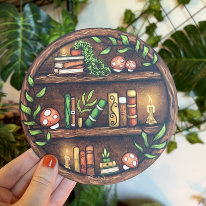 Round Cosy Bookshelf Art Print