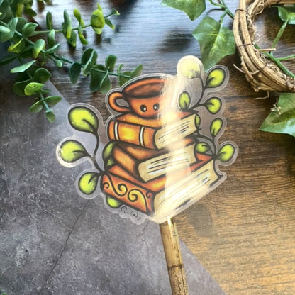 Book Stack Clear Sticker