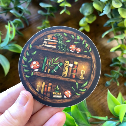 Round Bookshelf Vinyl Sticker