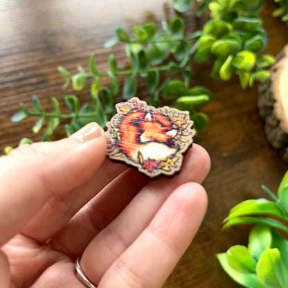 Sleeping Fox Wooden Pin