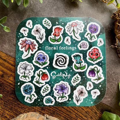 Dark Floral Feelings Sticker Sheet